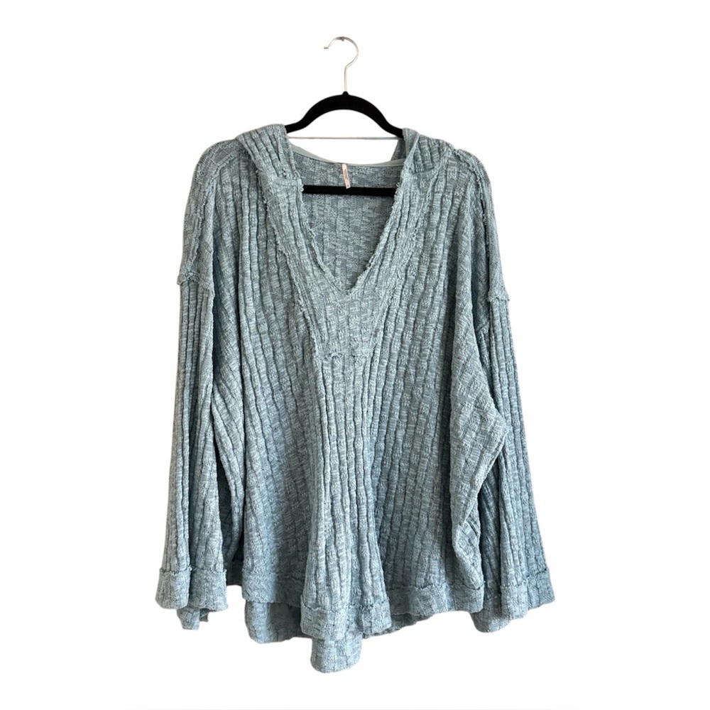 Free People Baja Babe Hacci sweater Blue